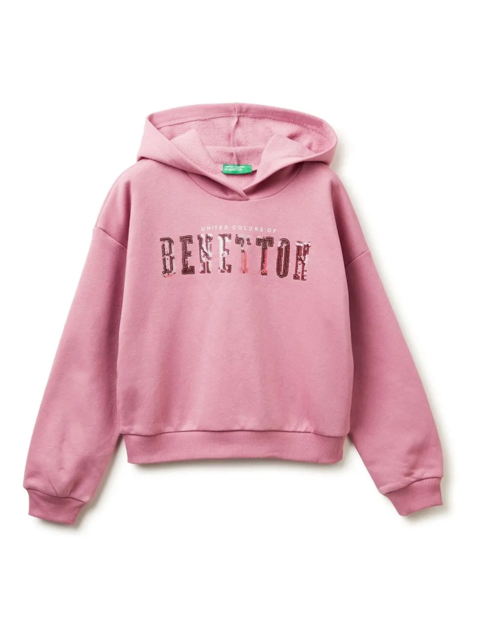 Benetton Sequin Cropped Hoodie