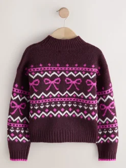 Berry Bow Christmas Jumper (3-16yrs)