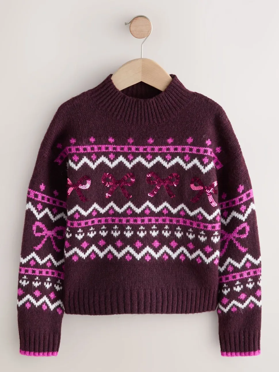 Berry Bow Christmas Jumper (3-16yrs)