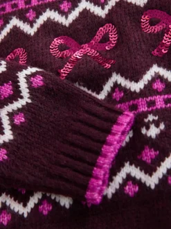 Berry Bow Christmas Jumper (3-16yrs)