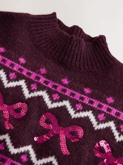 Berry Bow Christmas Jumper (3-16yrs)