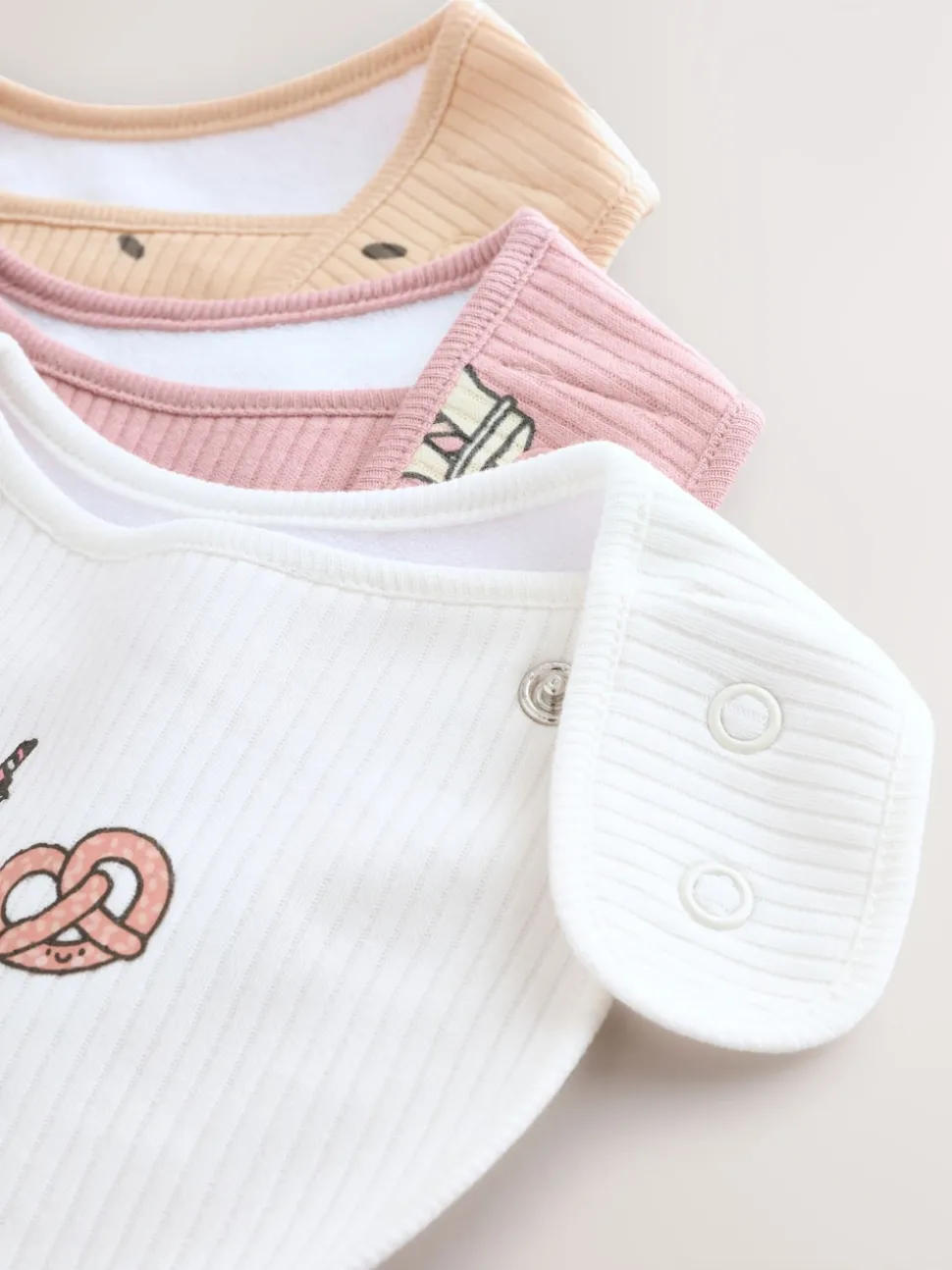Berry Pink Food Character Baby Bibs 3 Pack