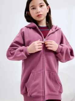 Berry Pink Zip Through Hoodie (3-16yrs)