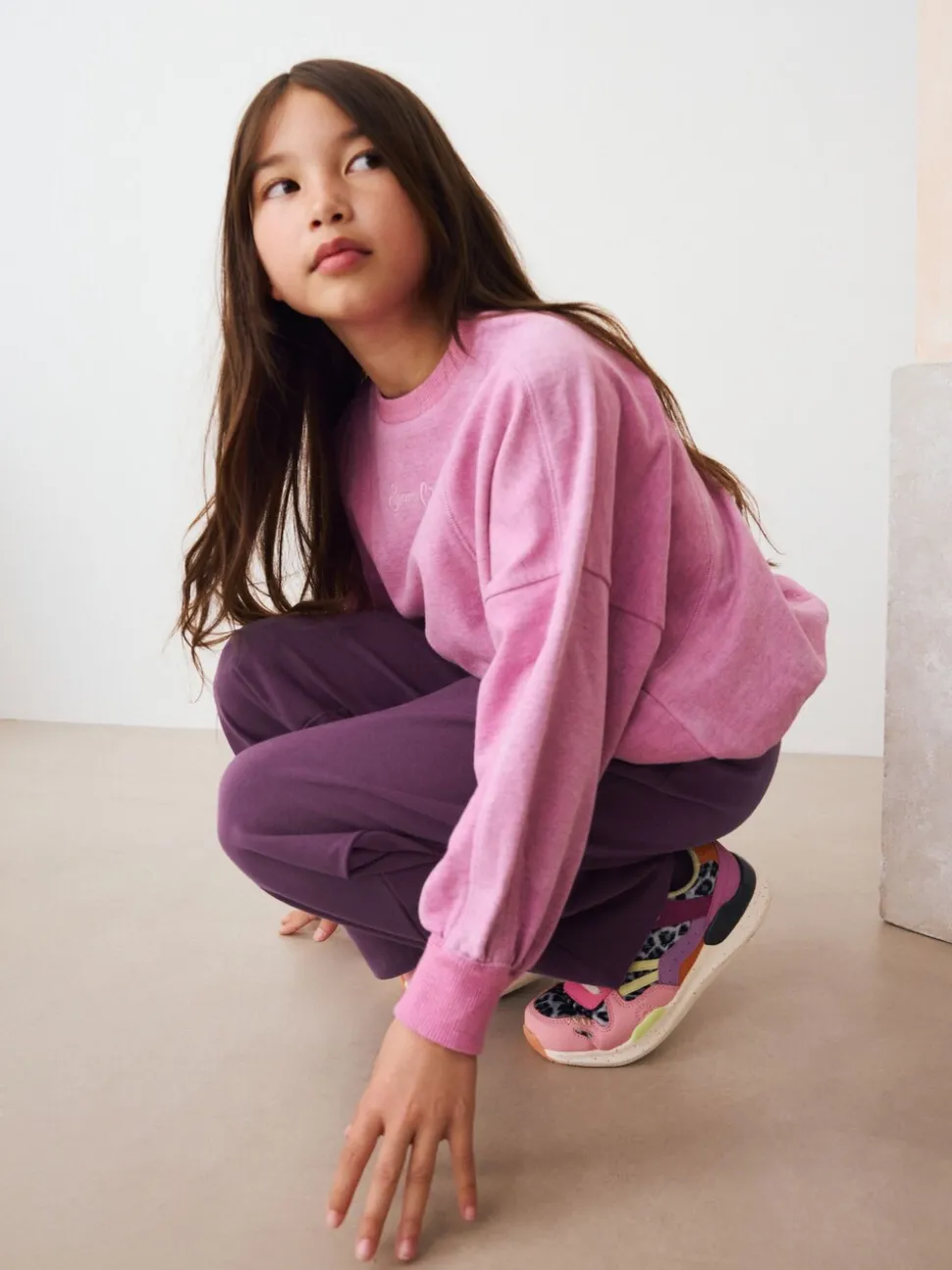 Berry Purple 1 Pack Wide Leg Jersey Trousers (3-16yrs)