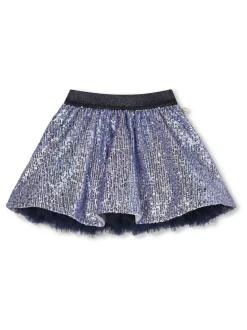 Billieblush Blue Sequin Party Skirt With Tulle Lining