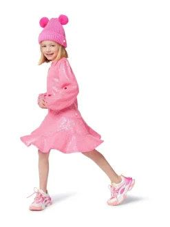 Billieblush Pink Double Pom Pom Logo Knitted Hat