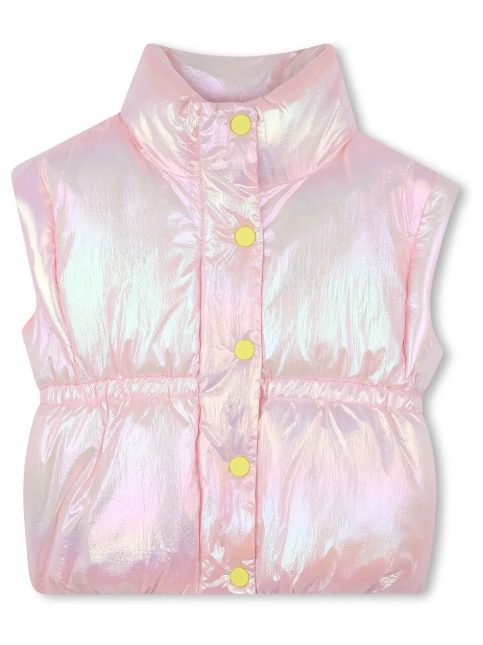 Billieblush Pink High Shine Button Through Puffer Gilet