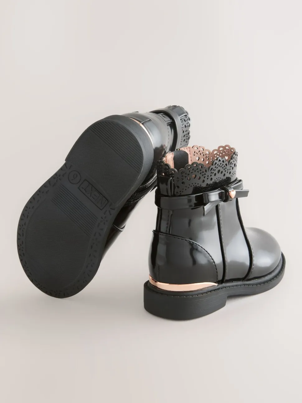 Black Chelsea Bow Ankle Boots