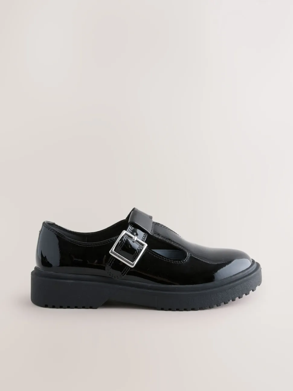 Black Chunky T-Bar School Shoes