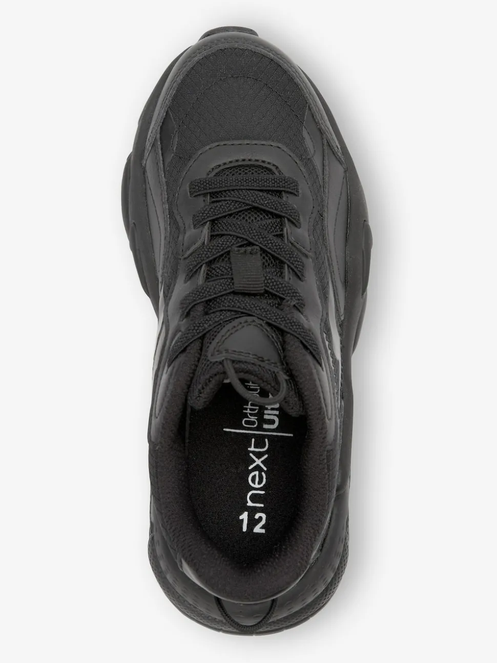 Black Elastic Lace Trainers