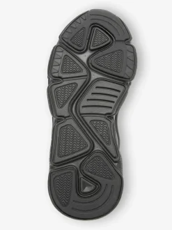 Black Elastic Lace Trainers
