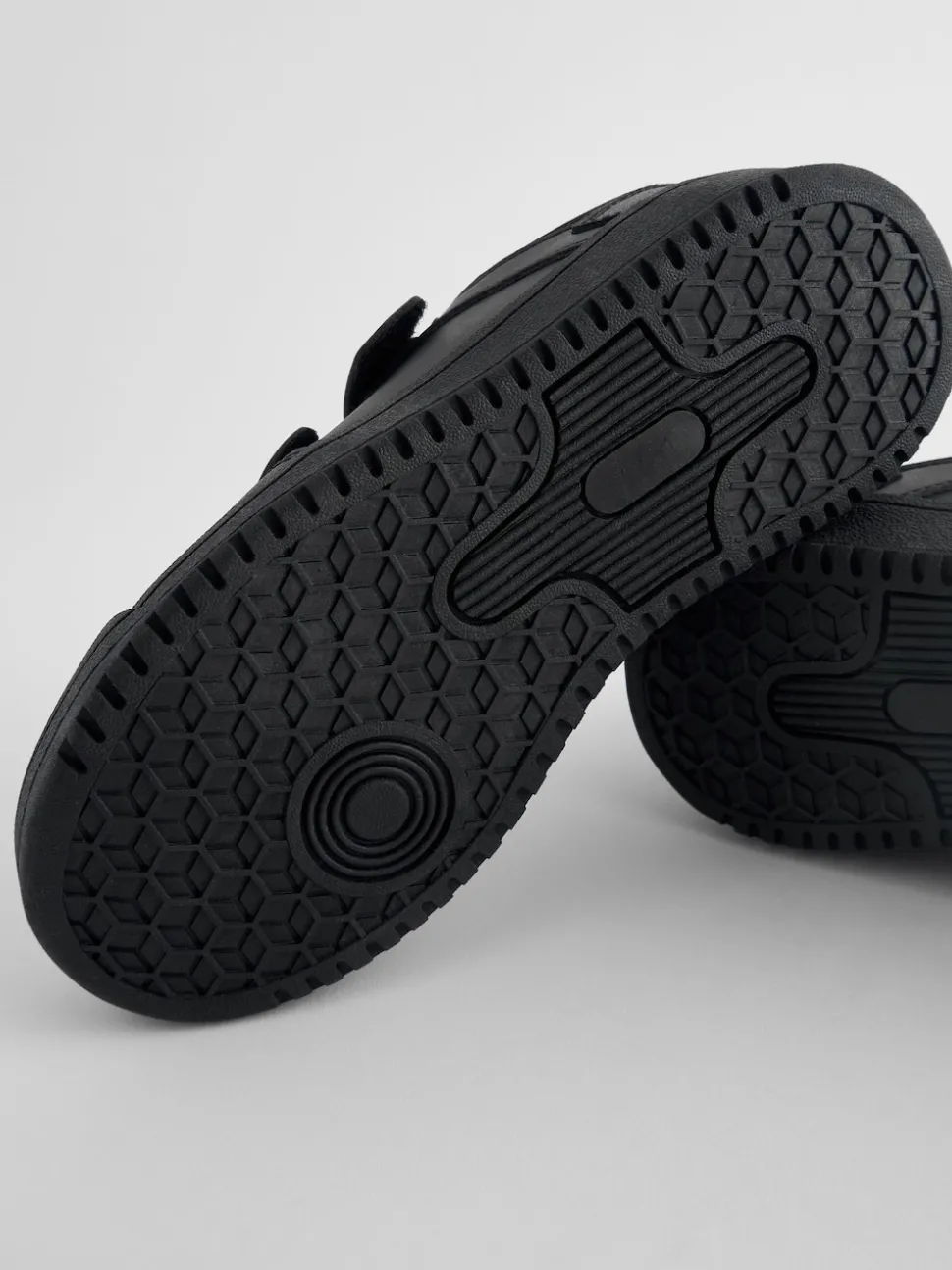 Black Extra Wide Fit (H) 3 Straps Touch Fastening School Shoes