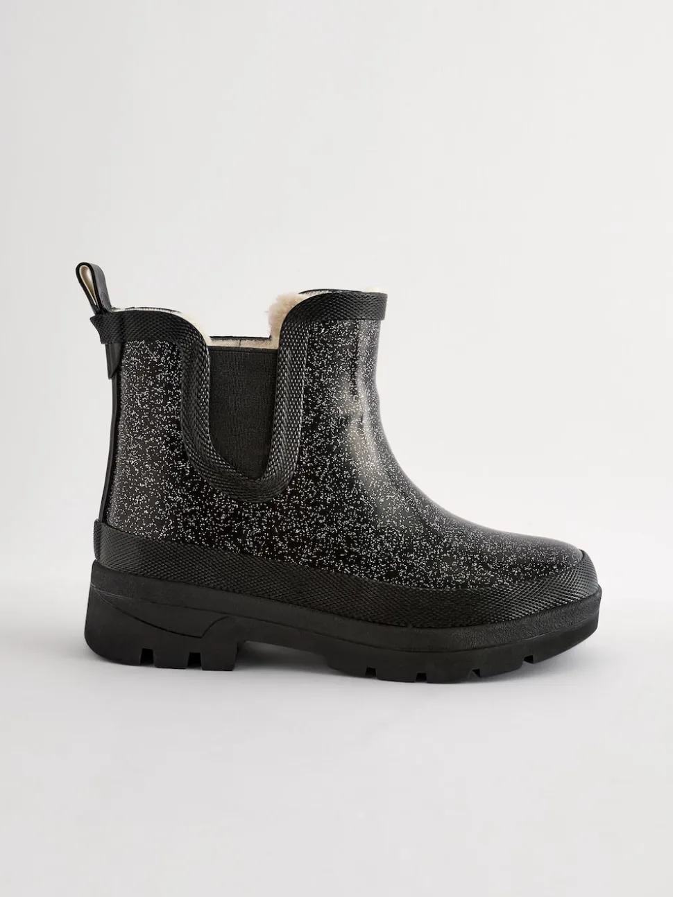 Black Glitter Chelsea Wellies