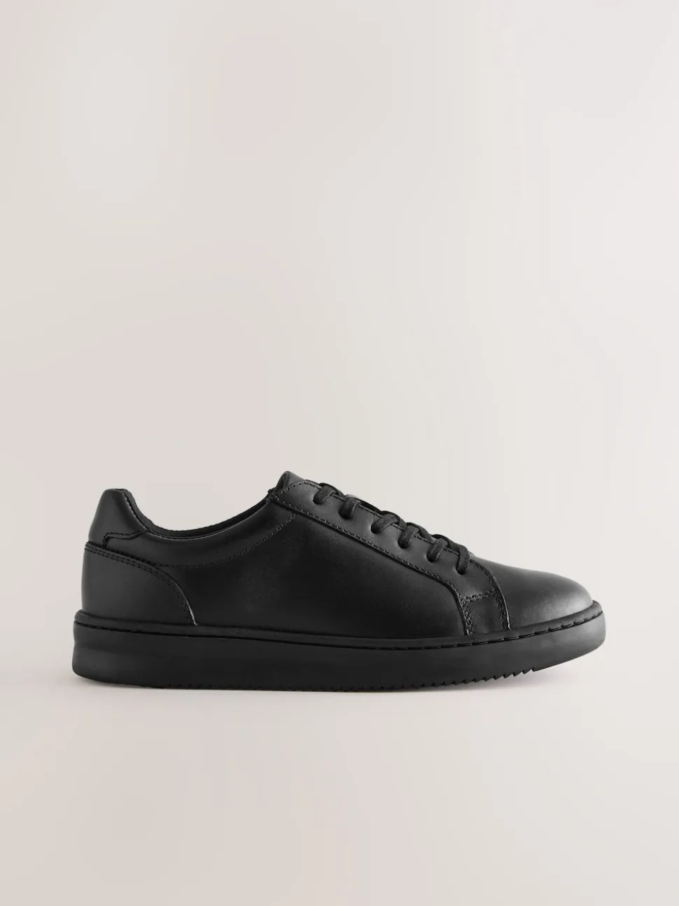 Black Leather Lace Up School Shoes