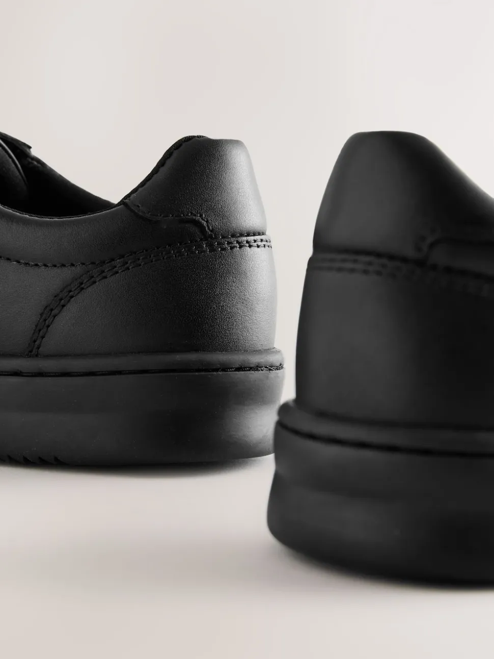 Black Leather Lace Up School Shoes