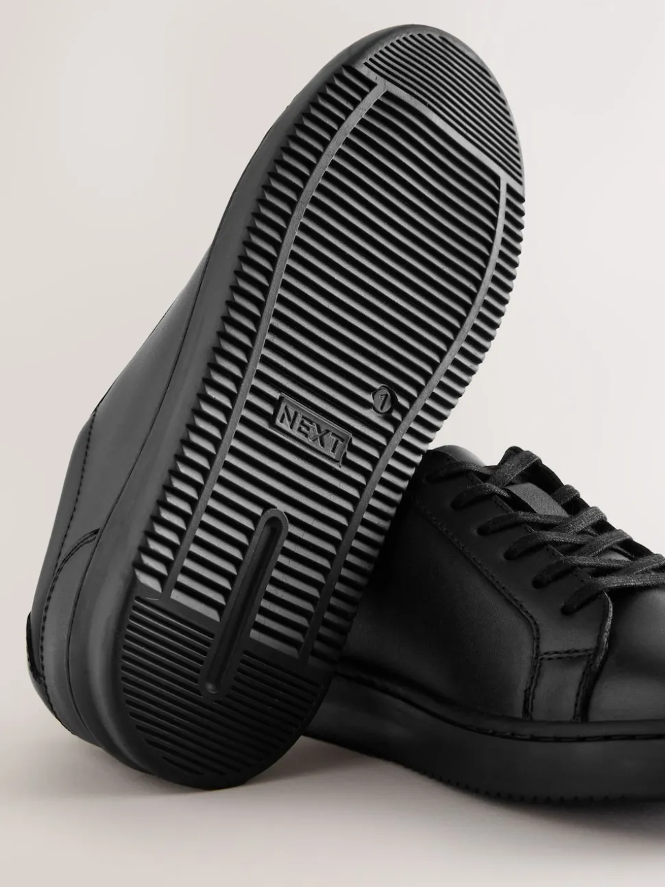 Black Leather Lace Up School Shoes