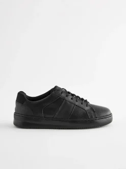 Black Leather Lace Up School Shoes