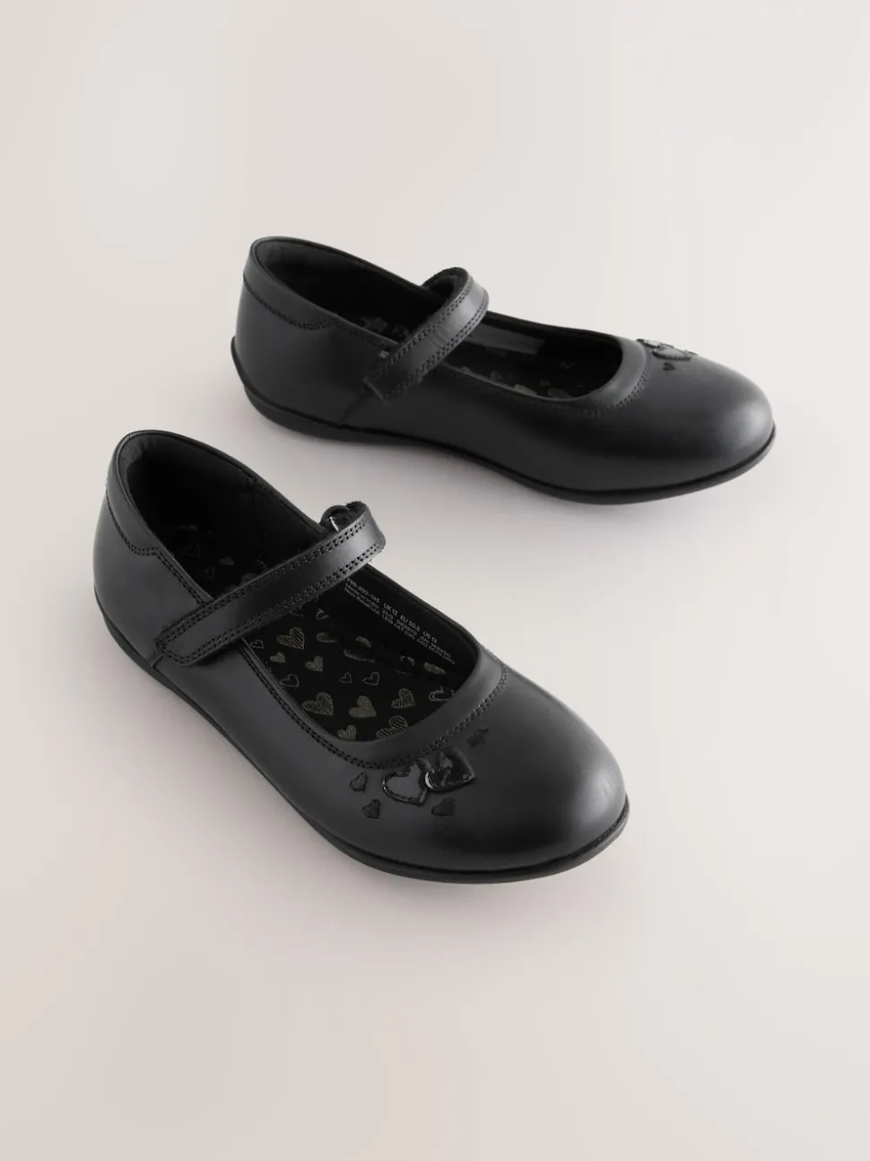 Black Leather Standard Fit (F) Mary Jane School Shoes