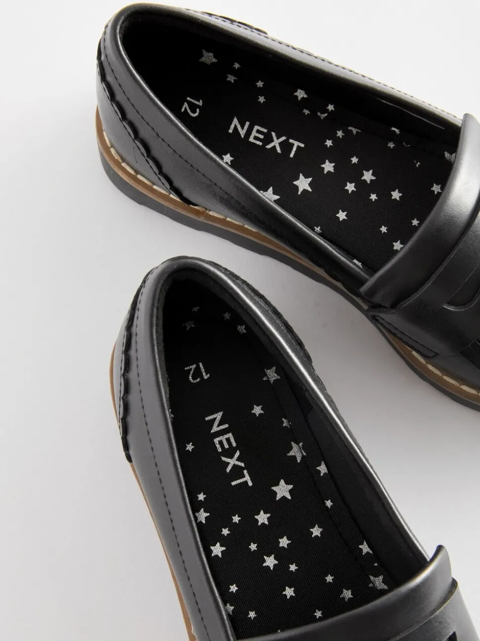 Black Leather Tassel Loafer School Shoes