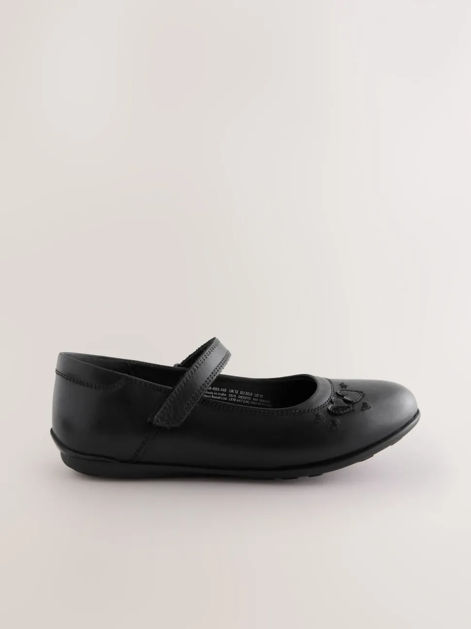 Black Leather Wide Fit (G) Mary Jane School Shoes