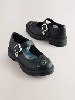 Black Lilo & Stitch Mary Jane School Shoes
