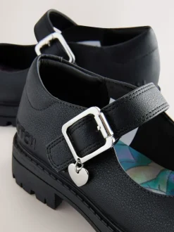 Black Lilo & Stitch Mary Jane School Shoes