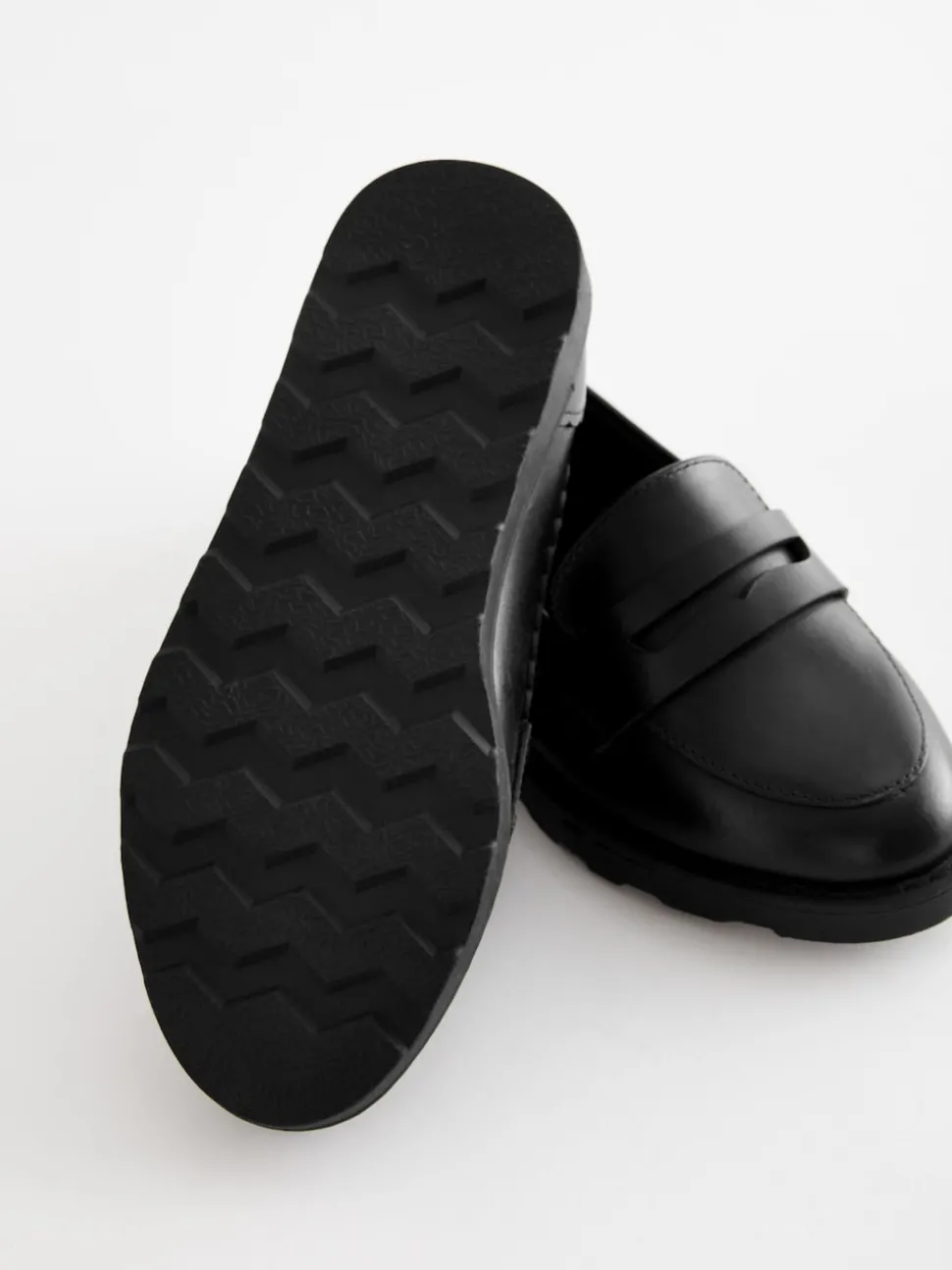Black Matt School Leather Loafers