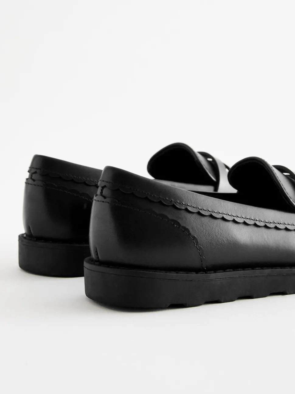 Black Matt School Leather Loafers
