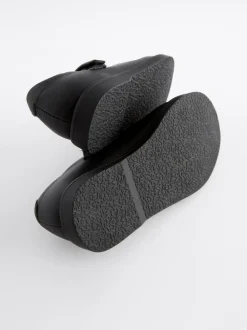 Black Matt School Mary Jane Crepe Sole Shoes