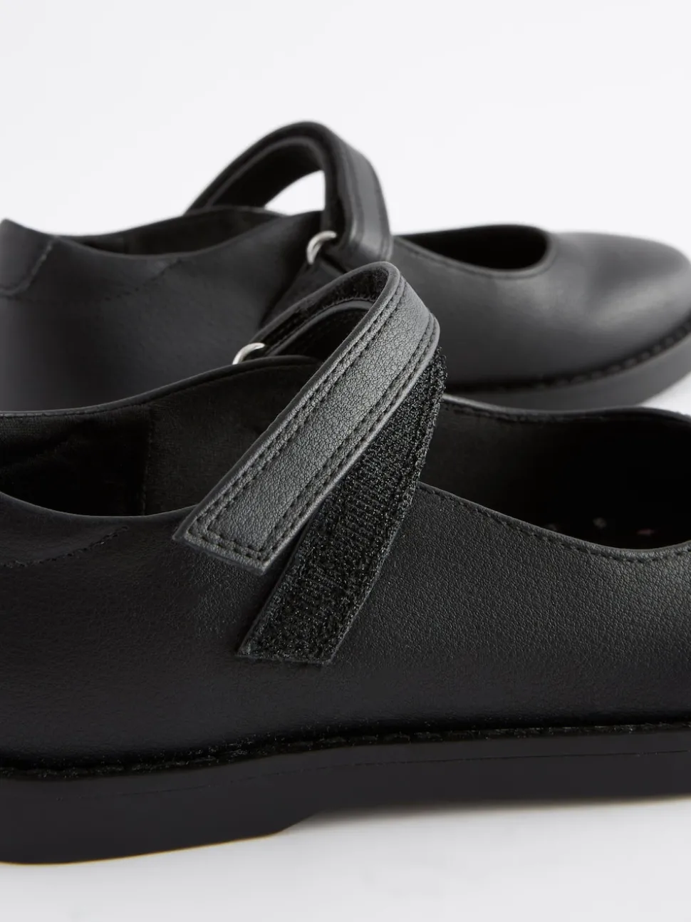 Black Matt School Mary Jane Crepe Sole Shoes