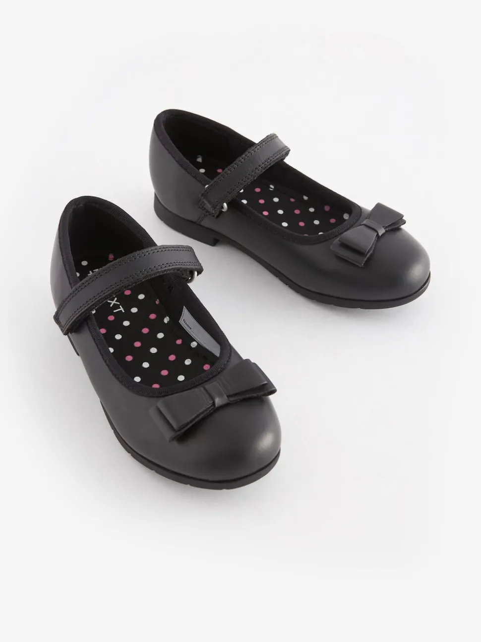 Black Matt Standard Fit (F) School Leather Bow Mary Jane Shoes