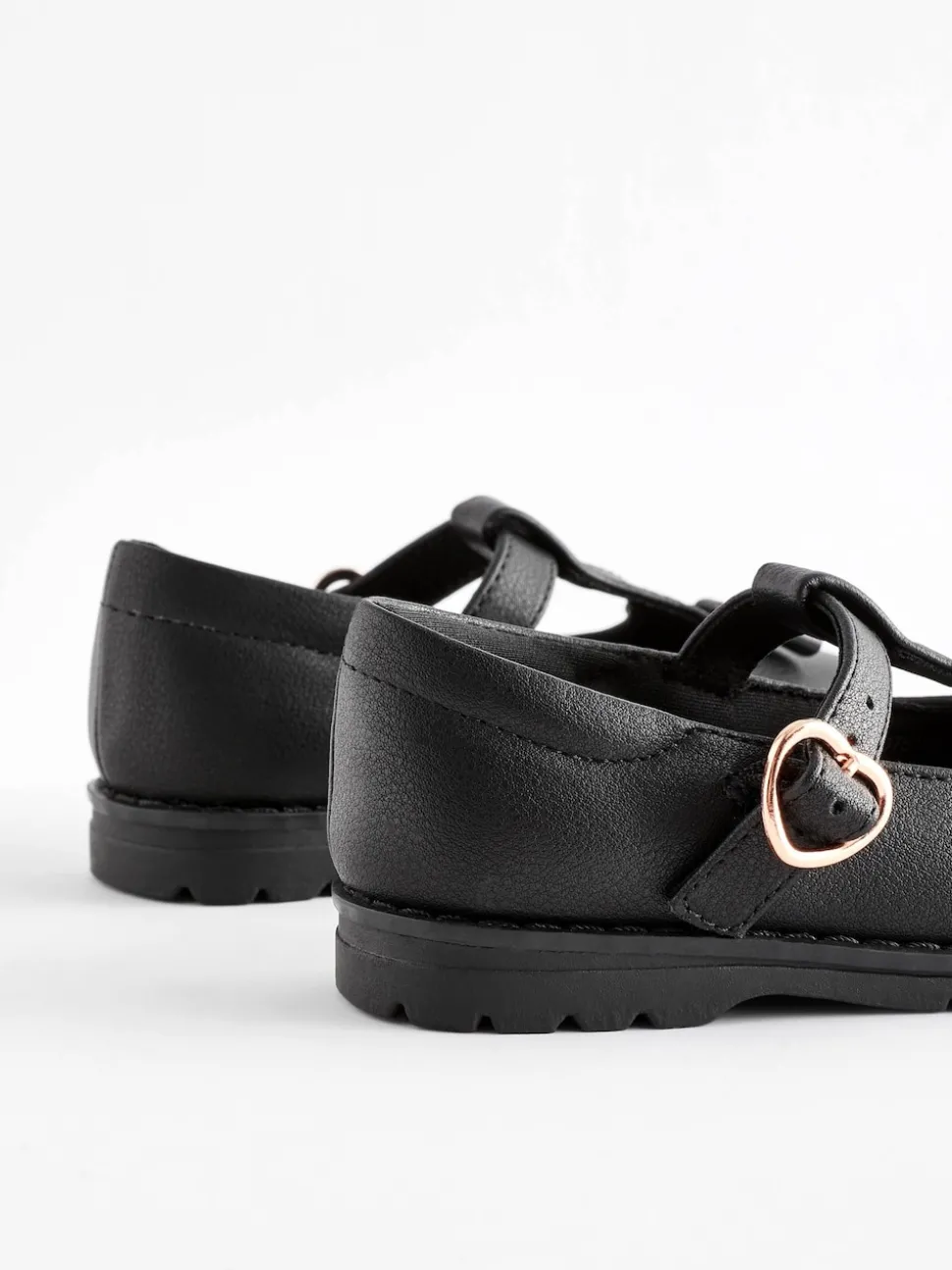 Black Matt Wide Fit (G) School Junior Bow T-Bar Shoes