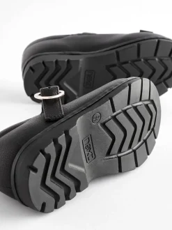 Black Matt Wide Fit (G) School Junior Bow T-Bar Shoes