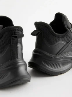 Black Mesh Elastic Lace Trainers