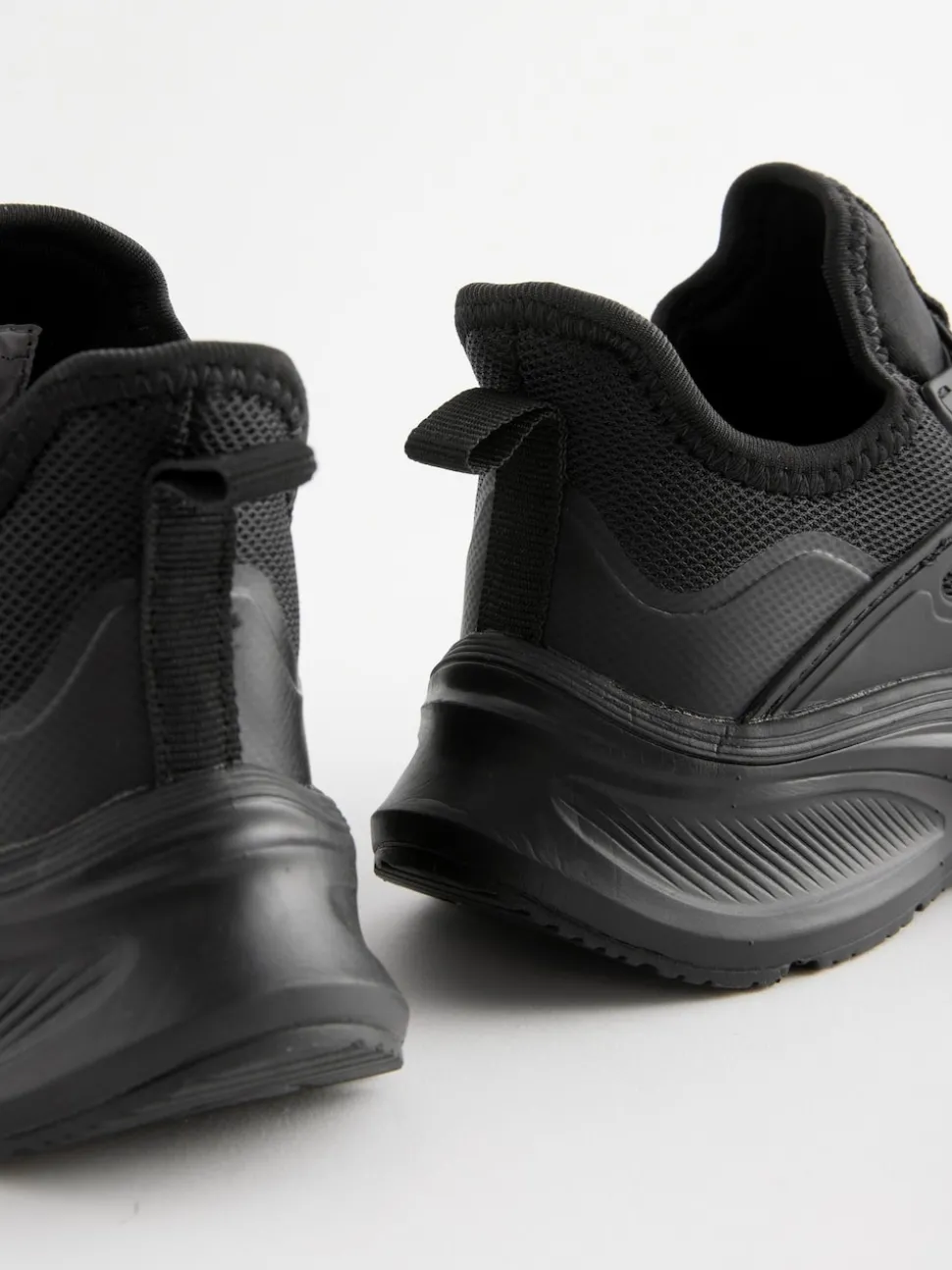 Black Mesh Elastic Lace Trainers