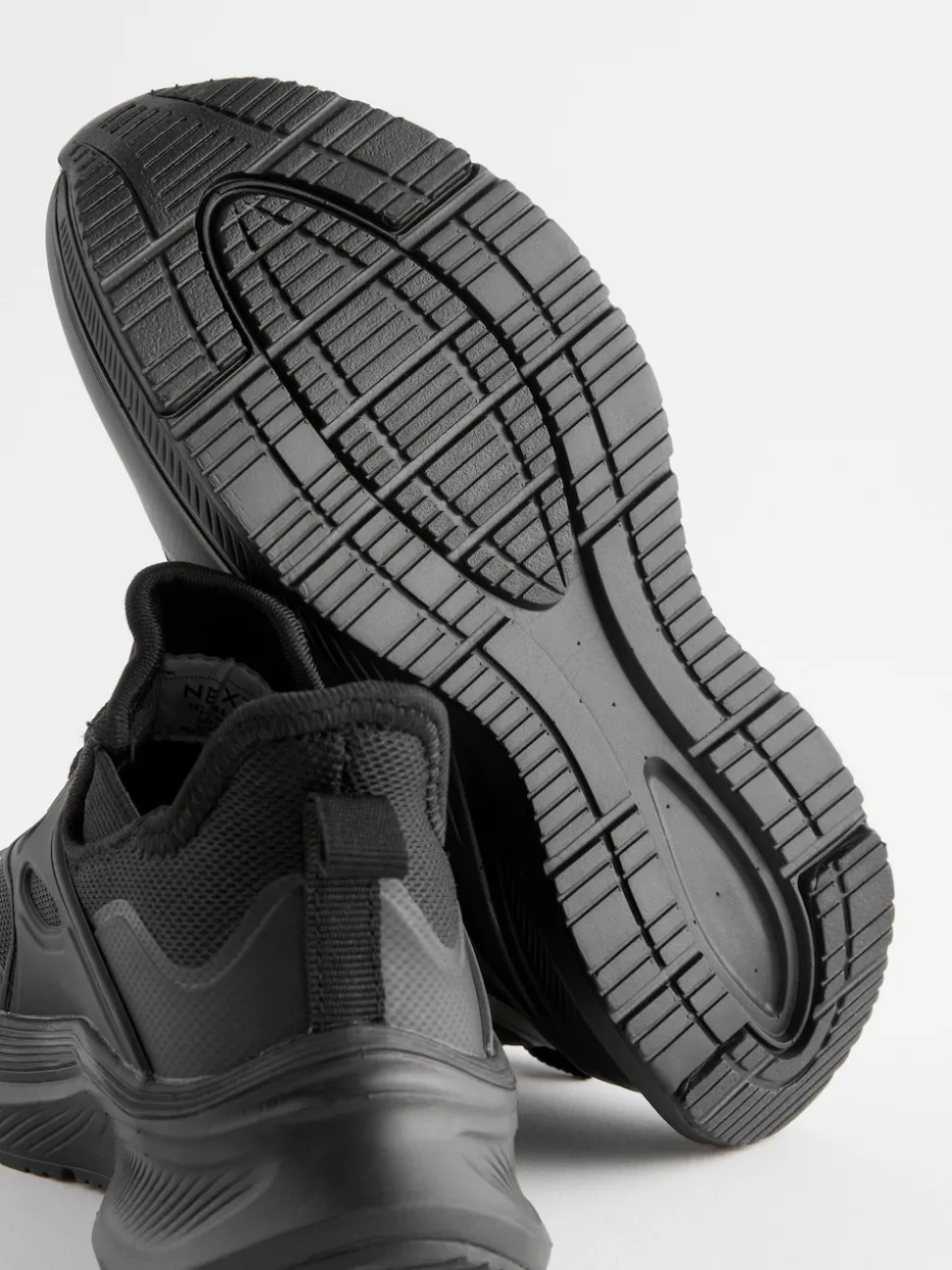 Black Mesh Elastic Lace Trainers