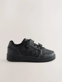 Black Minecraft School Touch Fastening Elastic Lace Shoes