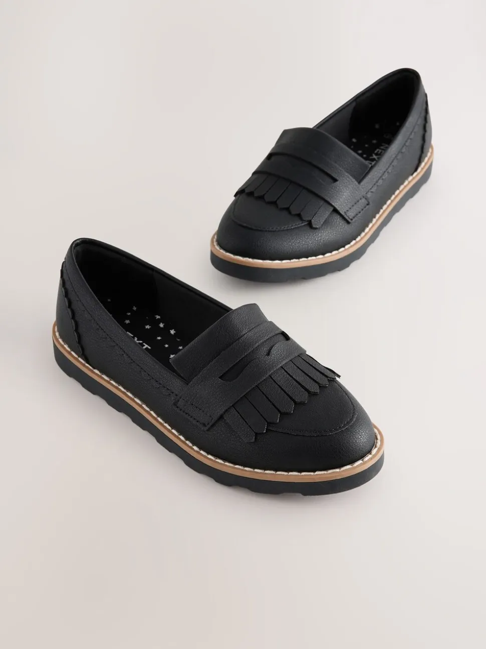 Black Narrow Fit (E) School Loafers