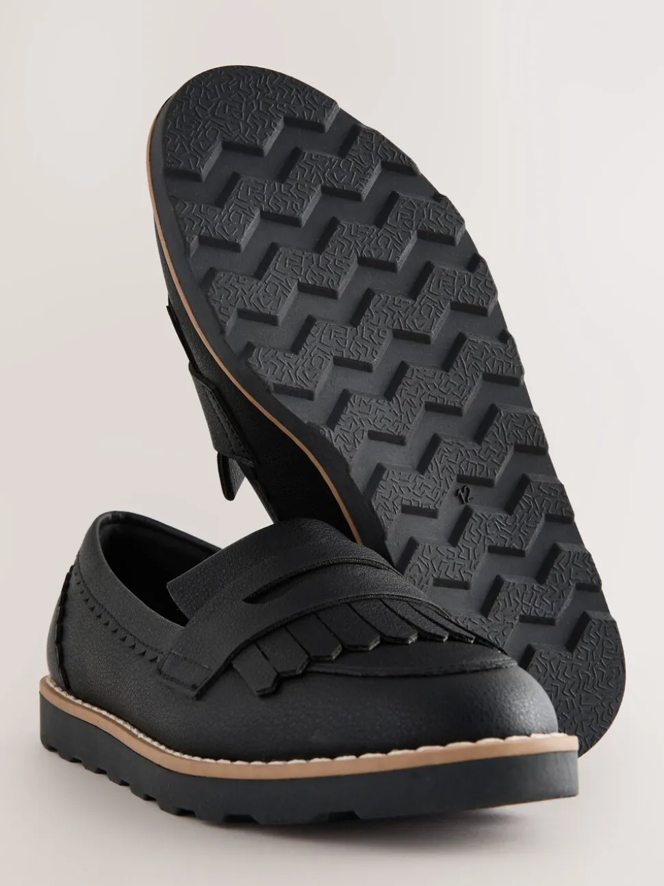 Black Narrow Fit (E) School Loafers