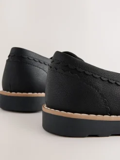 Black Narrow Fit (E) School Loafers