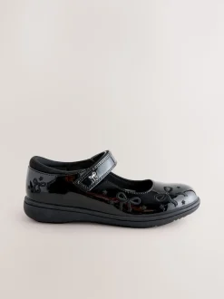 Black Patent Bow Mary Jane School Shoes