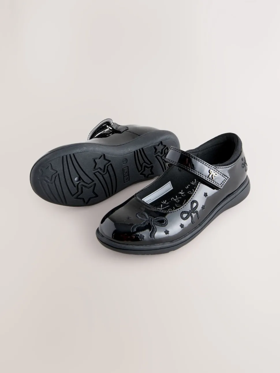 Black Patent Bow Mary Jane School Shoes