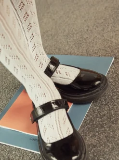 Black Patent Junior School Mary Jane Shoes