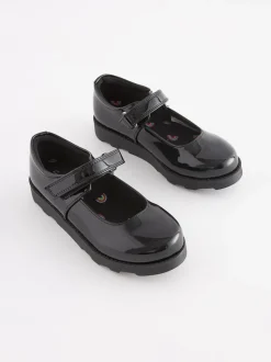 Black Patent Junior School Mary Jane Shoes
