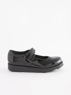 Black Patent Junior School Mary Jane Shoes