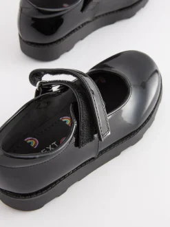 Black Patent Junior School Mary Jane Shoes