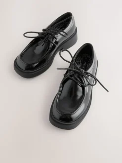 Black Patent Lace School Shoes