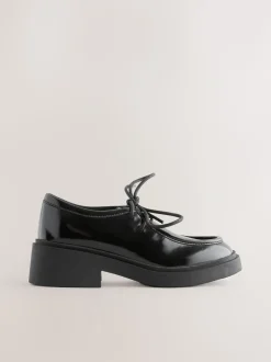 Black Patent Lace School Shoes