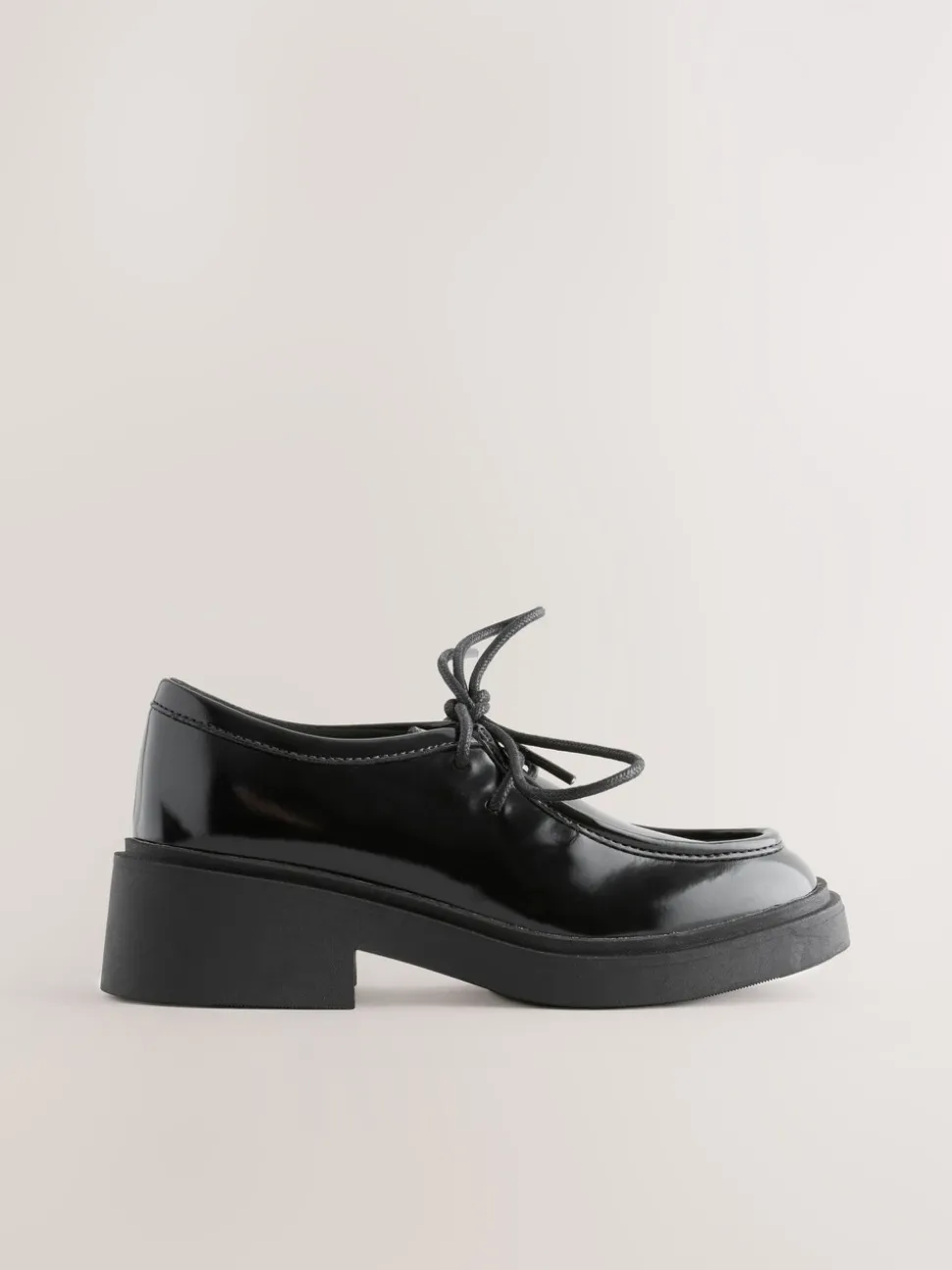 Black Patent Lace School Shoes