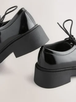 Black Patent Lace School Shoes